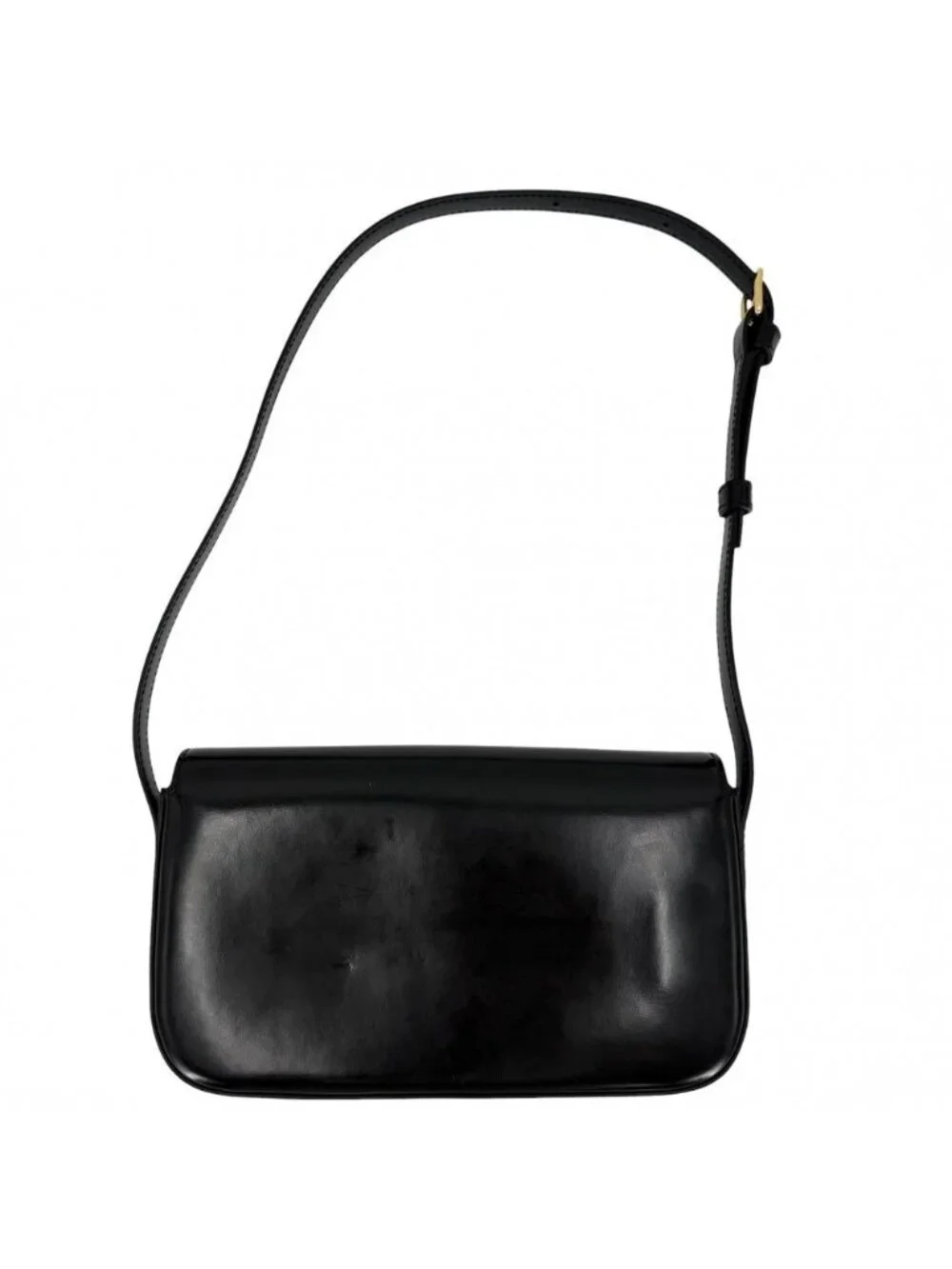 Celine Shoulder Bag Triomphe Claude Leather Black Gold